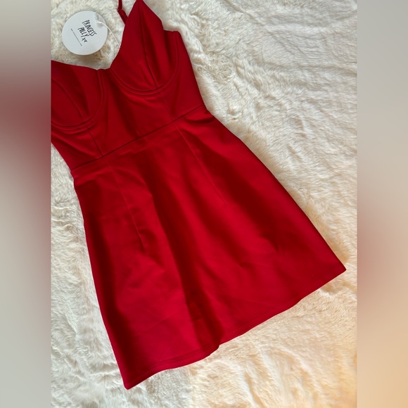 NWT Princess Polly - Red Novella A-Line Corset Fitted Mini Dress - Picture 12 of 12
